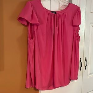 Pink cap sleeve blouse, Jones & Co, 3x, NWT